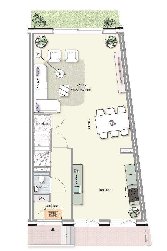 De Veerkade fase 3 - Kadewoningen, Stadswoning type D, Spijkenisse