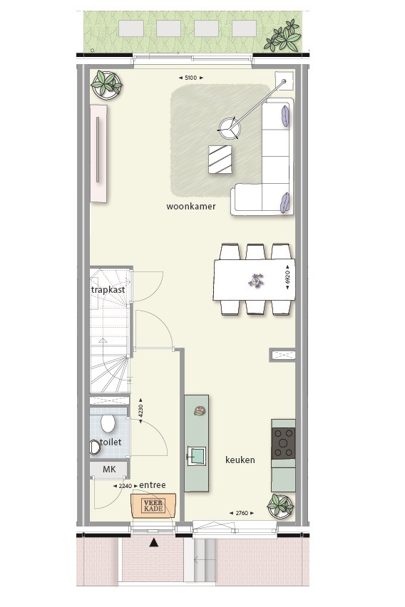 De Veerkade fase 3 - Kadewoningen, Stadswoning type B, Spijkenisse