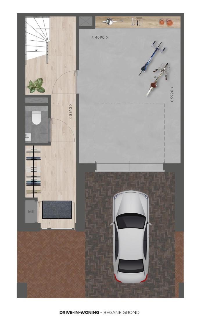 Meesters van Apeldoorn, Drive-in-woningen (hoek), bouwnummer: 1, Apeldoorn