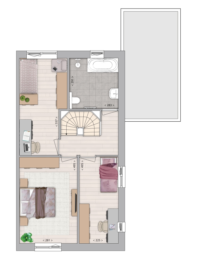 De Driehoek, Twee-onder-één-kapwoning, bouwnummer: 22, Meerstad