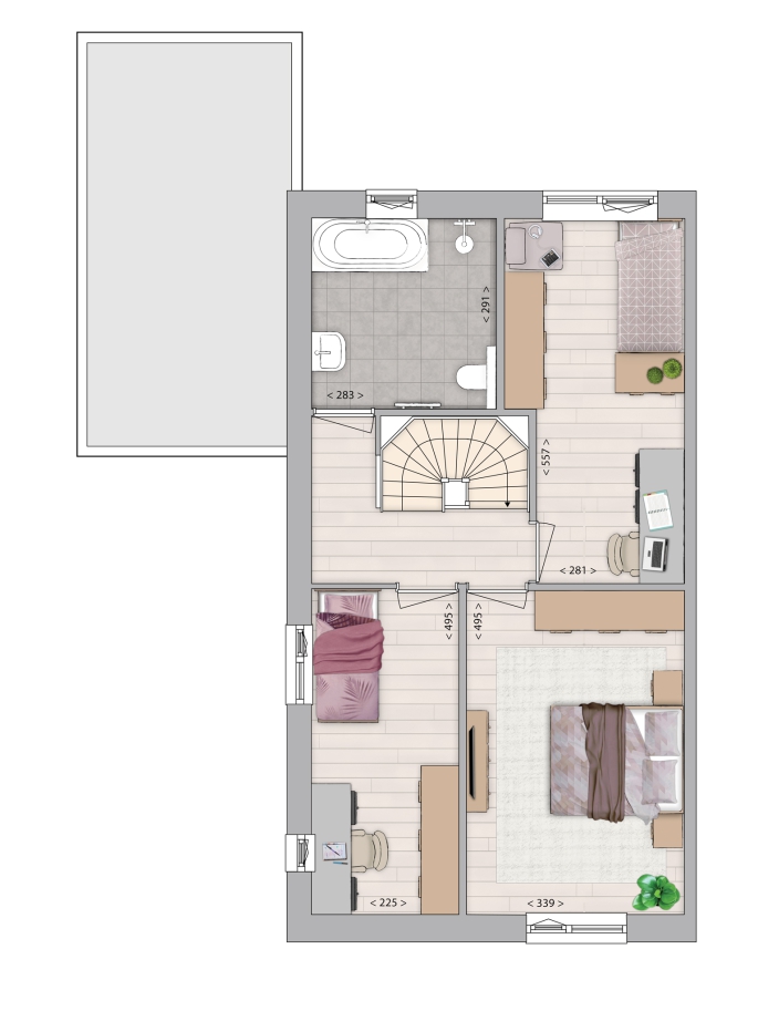 De Driehoek, Twee-onder-één-kapwoning, bouwnummer: 45, Meerstad