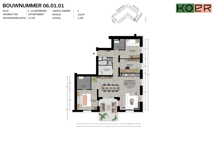 KOER Fase 3, Appartementen Blok 6, Rotterdam