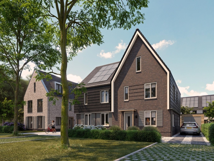 De Meyster, Banningstraat, De Meyster, twee-onder-een kapwoningen, Soesterberg