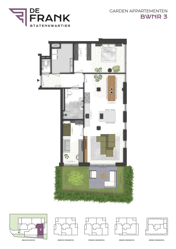 De Frank, Statenkwartier, De Frank, Garden appartementen, 's-Gravenhage