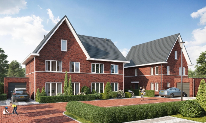 Het Hof, Het Hof, Twee onder één kapwoning, Dwarskap, Barendrecht